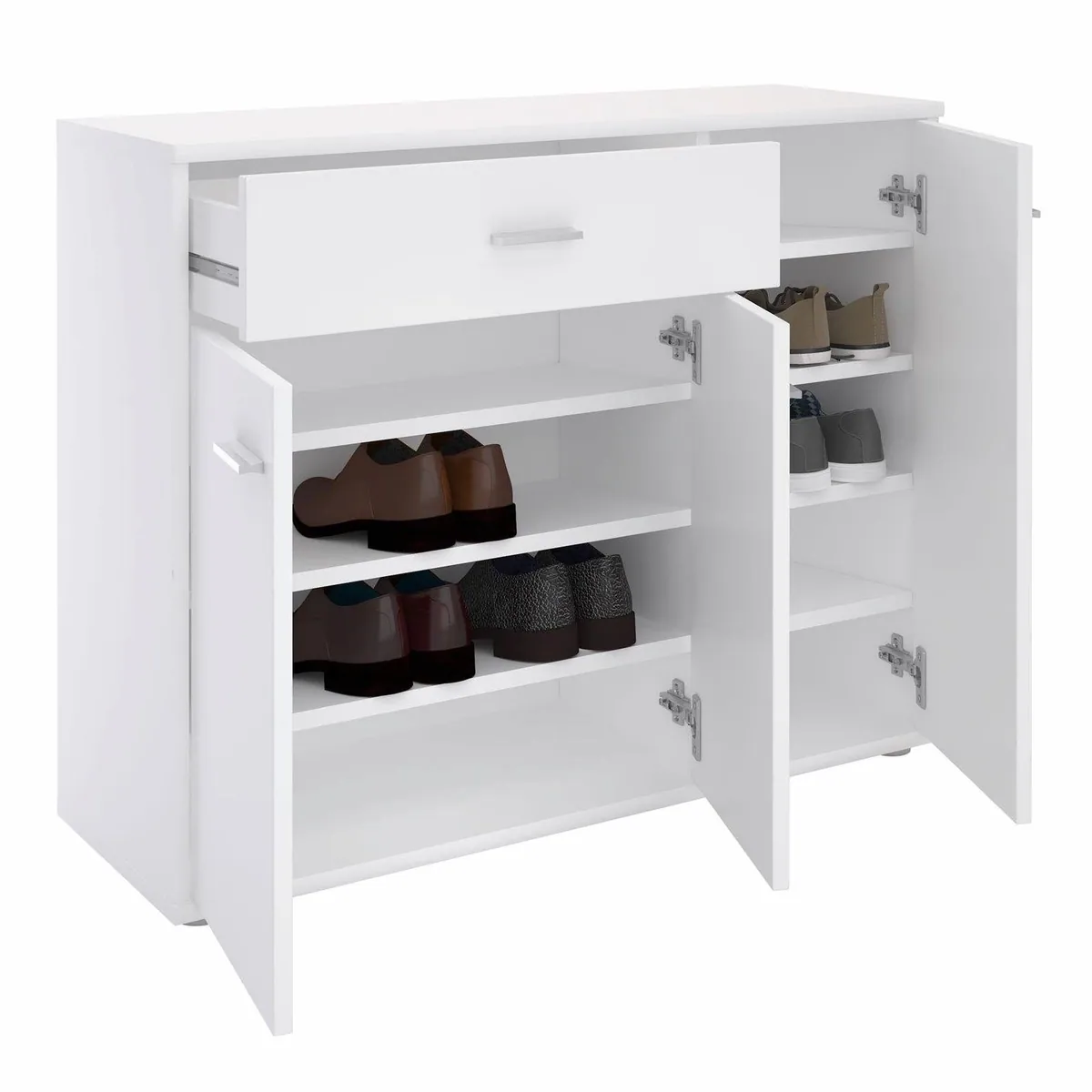 CARO-Möbel Schuhschrank Deusto, modernes Design, 3 Türen, 1 Schublade 2