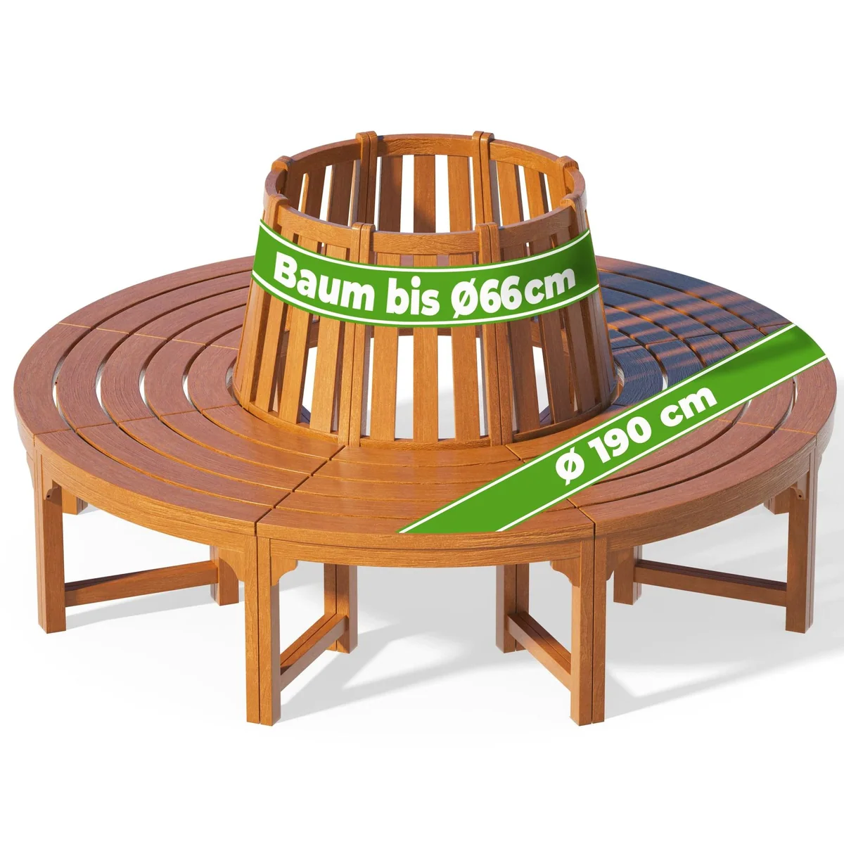 Casaria Baumbank, FSC-zertifiziertes Eukalyptus-Hartholz, wetterfest & langlebig
