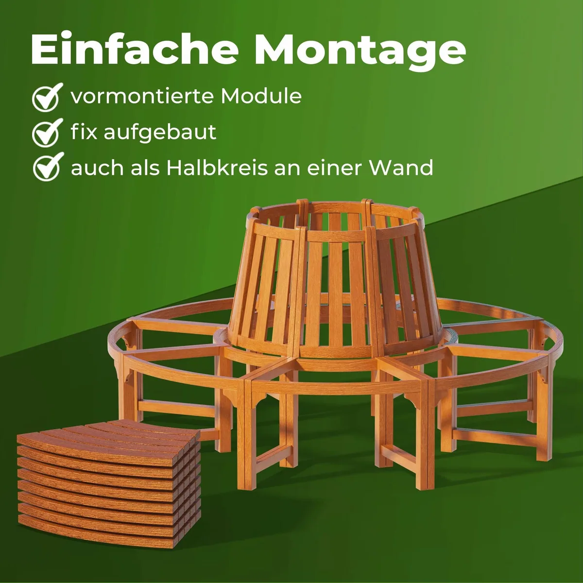 Casaria Baumbank, FSC-zertifiziertes Eukalyptus-Hartholz, wetterfest & langlebig 3