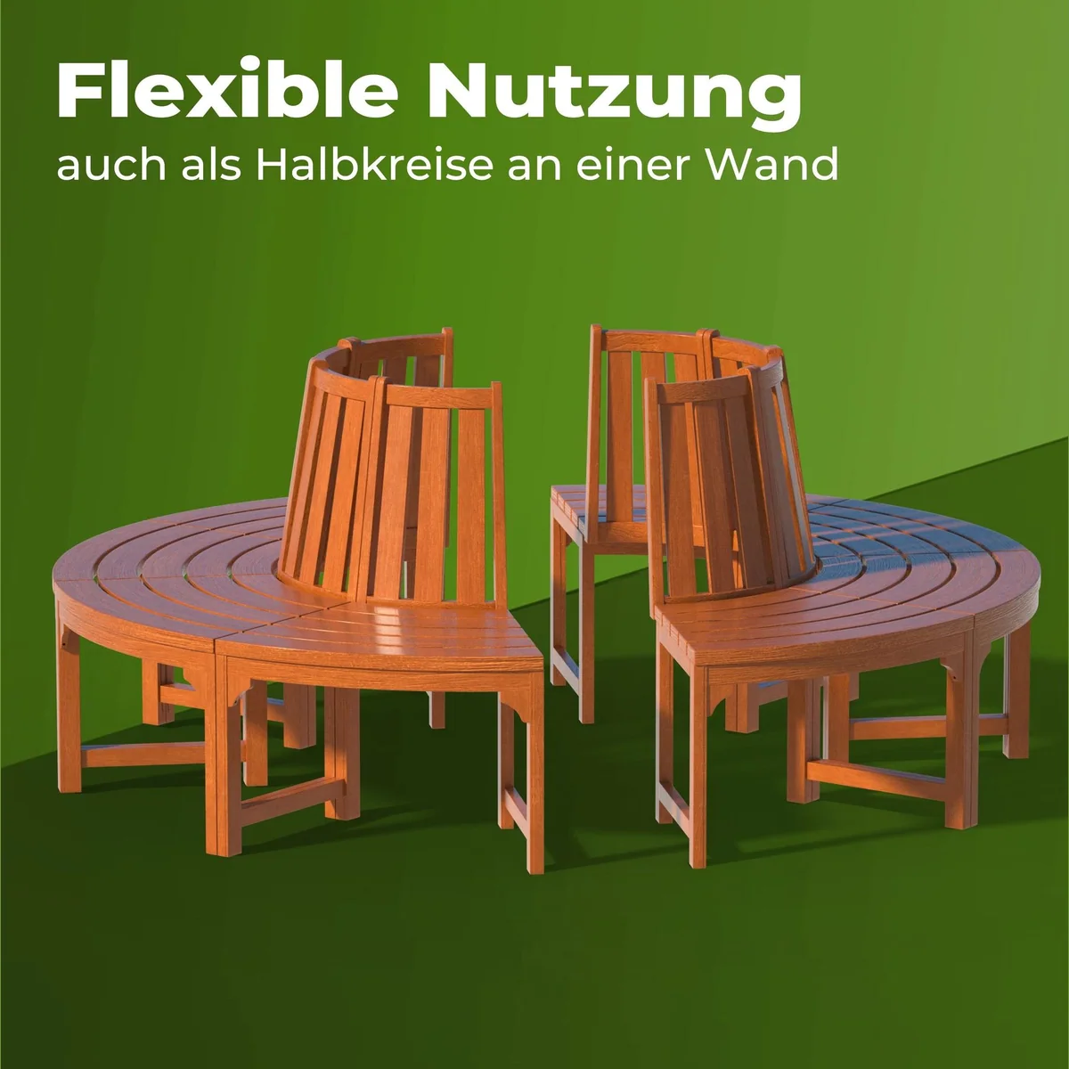 Casaria Baumbank, FSC-zertifiziertes Eukalyptus-Hartholz, wetterfest & langlebig 5