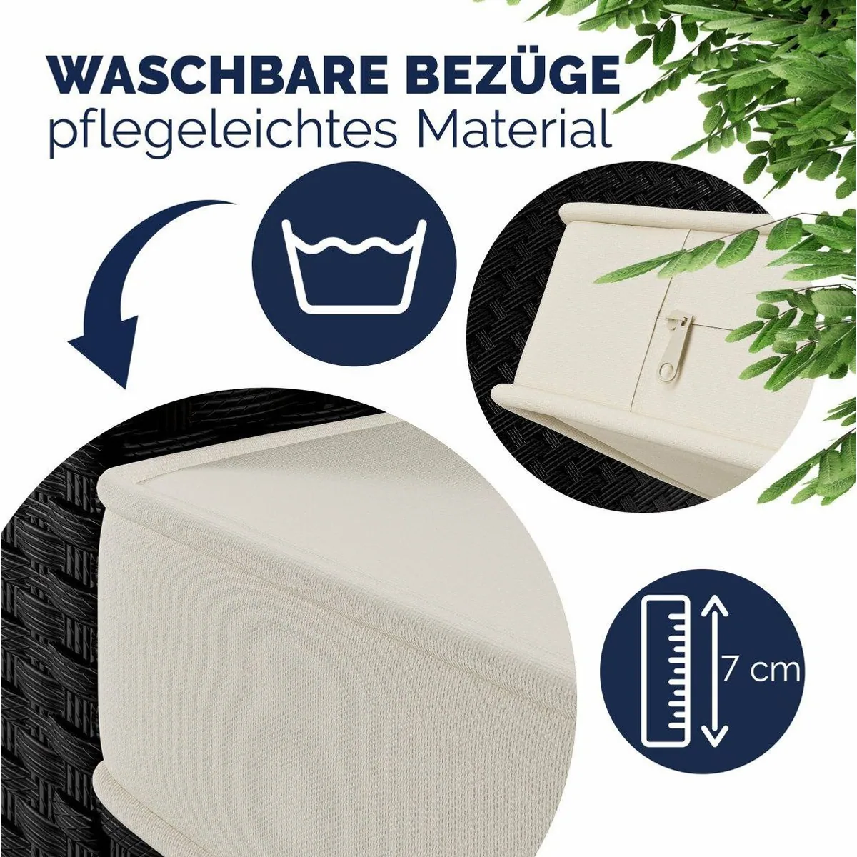 Casaria Gartenlounge-Set Porto, 5-tlg, wetterfest und pflegeleicht 3