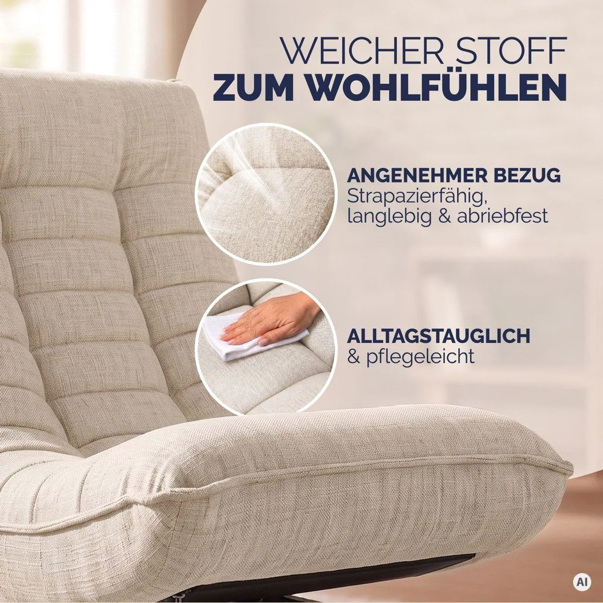 Casaria Relaxsessel Aberdeen, modernes Design, 360° drehbar, klappbar 5