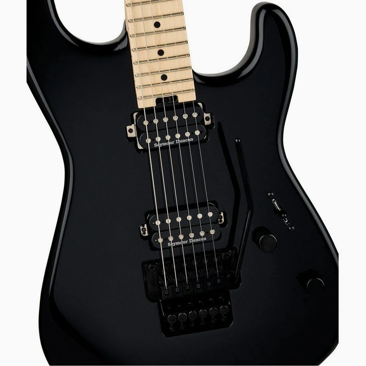 Charvel Pro-Mod San Dimas Style 1 HH FR MPL, Hochglanz Schwarz, Seymour Duncan Pickups, Floyd Rose Tremolo 3