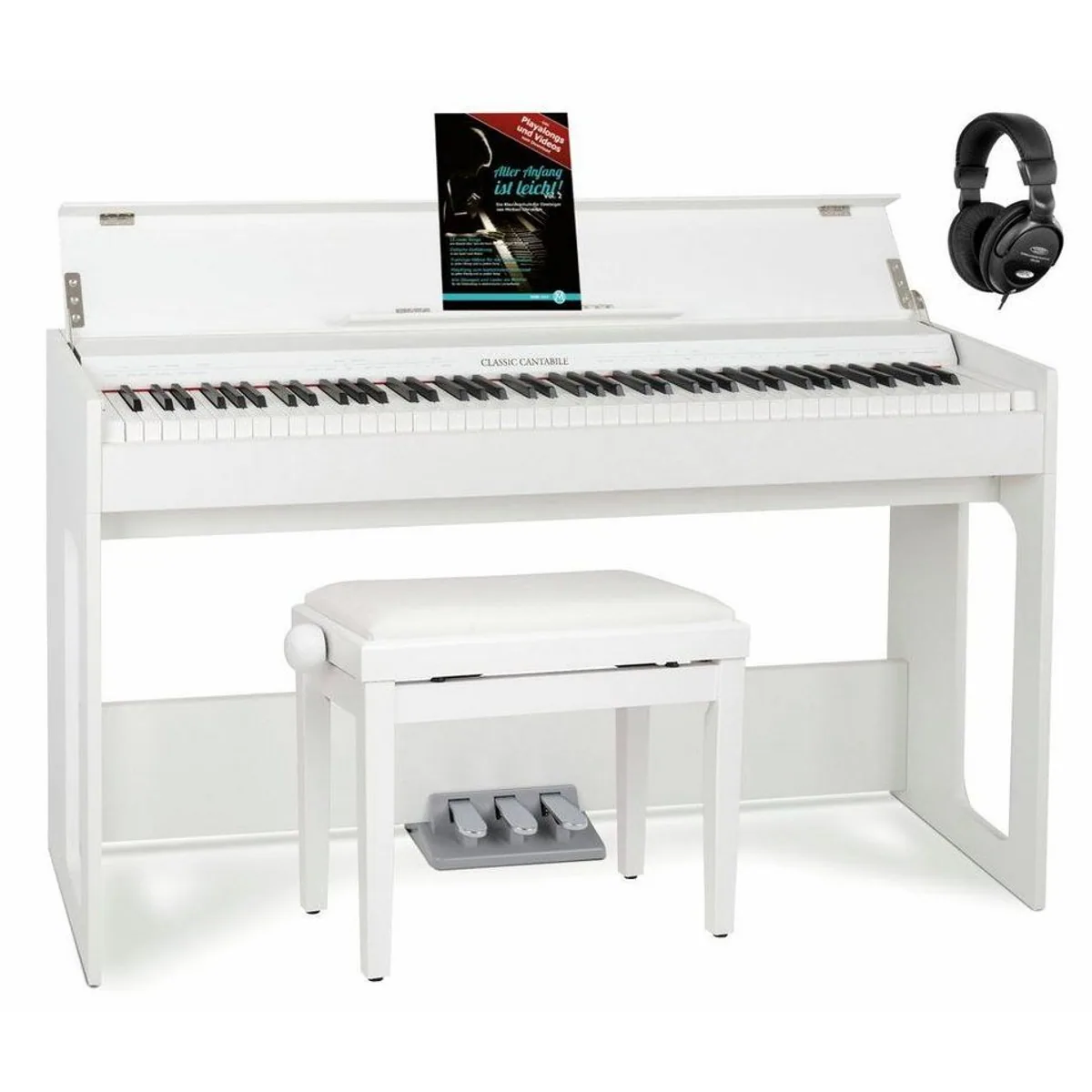 Classic Cantabile DP-S1 E-Piano Set, 88 gewichtete Tasten, inkl. Klavierbank & Kopfhörer