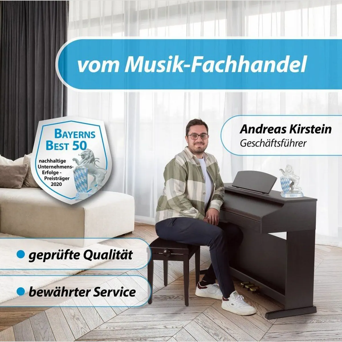 Classic Cantabile DP-50 E-Piano, gewichtete Hammertastatur, Twin-Piano-Funktion, vielfältige Features 5