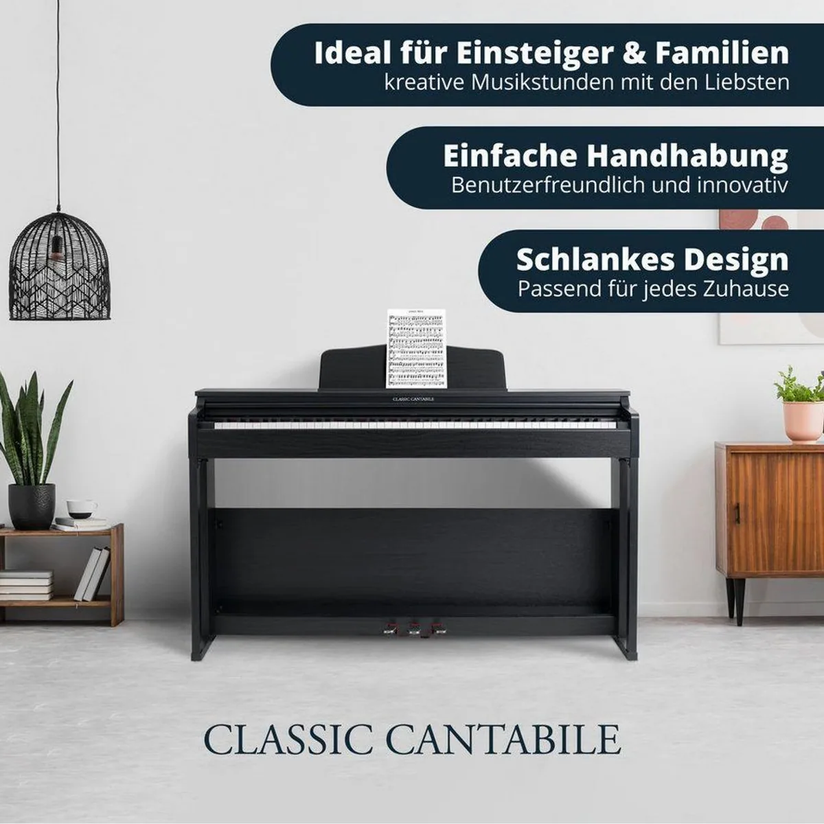 Classic Cantabile DP-230 Digitalpiano, 88 Tasten mit Hammermechanik, 40 Voices, 200 Rhythmen 2