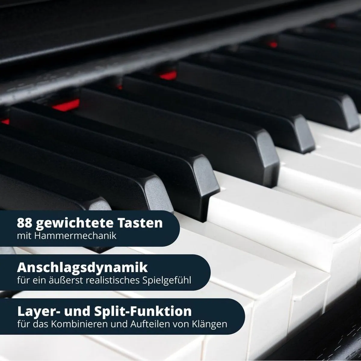Classic Cantabile DP-230 Digitalpiano, 88 Tasten mit Hammermechanik, 40 Voices, 200 Rhythmen 3