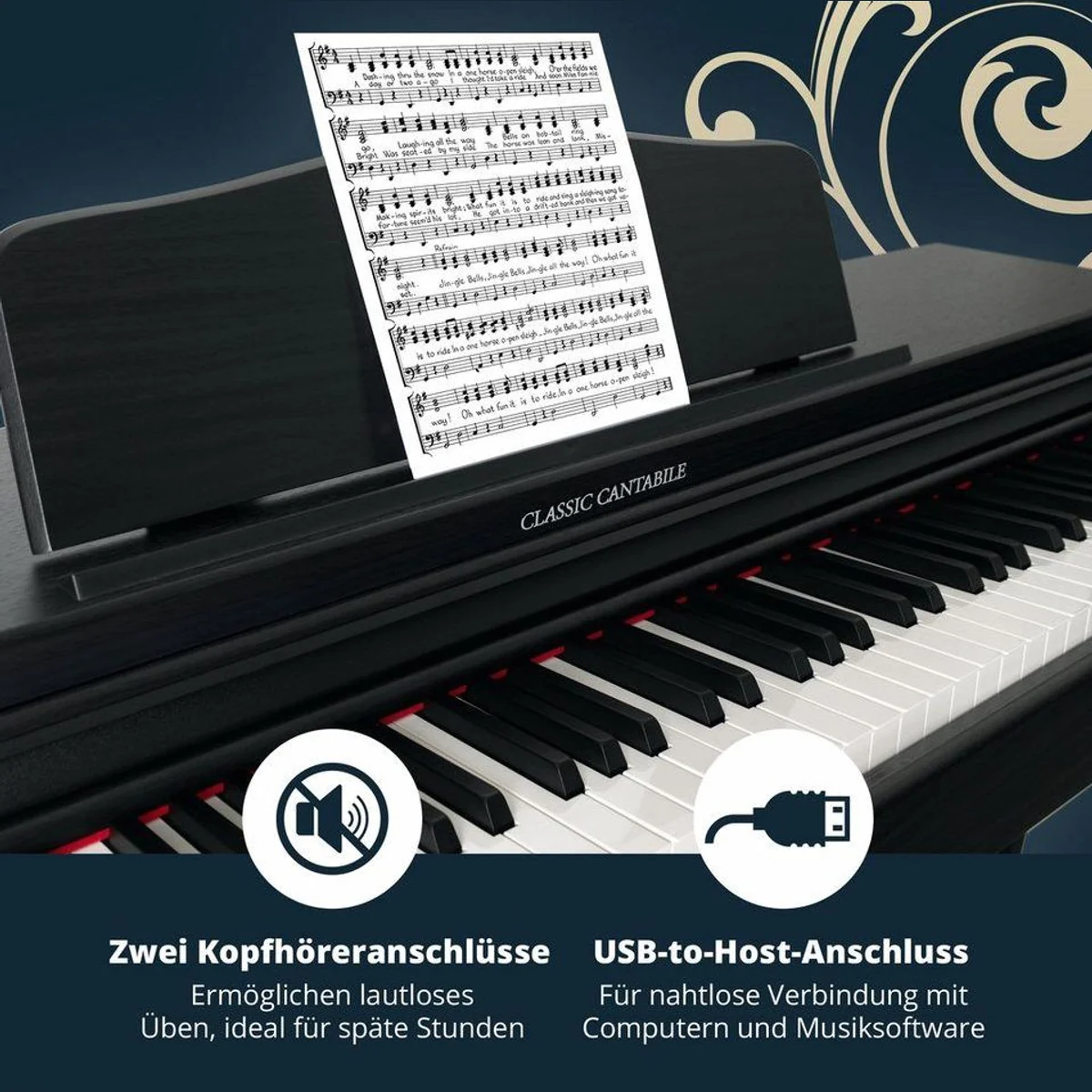 Classic Cantabile DP-230 Digitalpiano, 88 Tasten mit Hammermechanik, 40 Voices, 200 Rhythmen 5