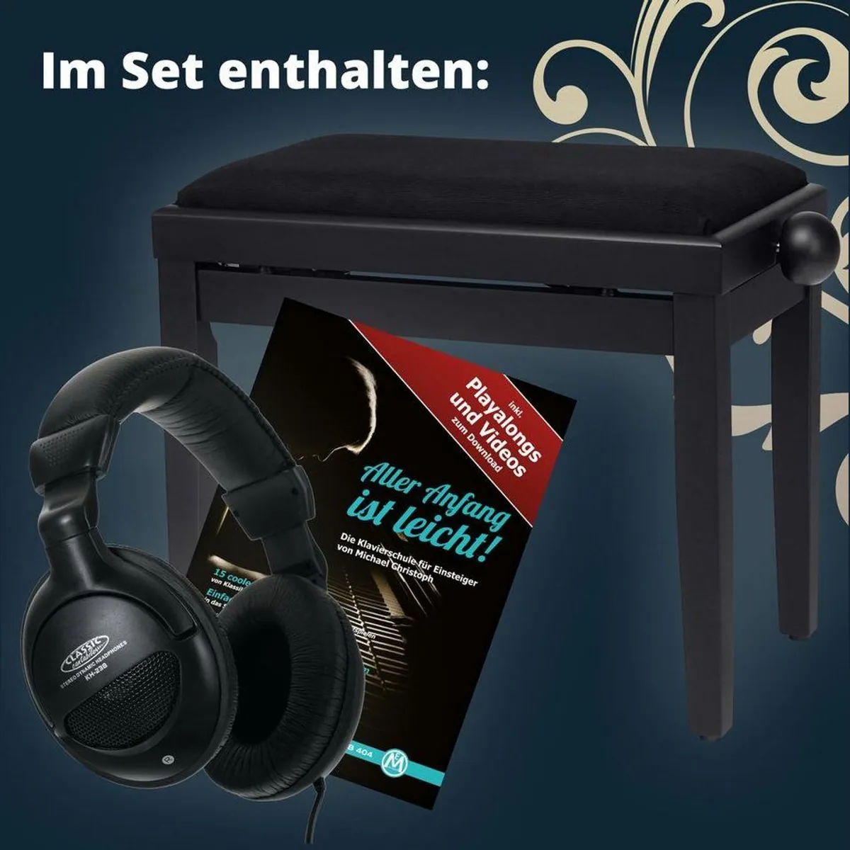Classic Cantabile DP-230 E-Piano, 88 Tasten, Hammermechanik, USB, MIDI, inkl. Klavierbank & Kopfhörer 3