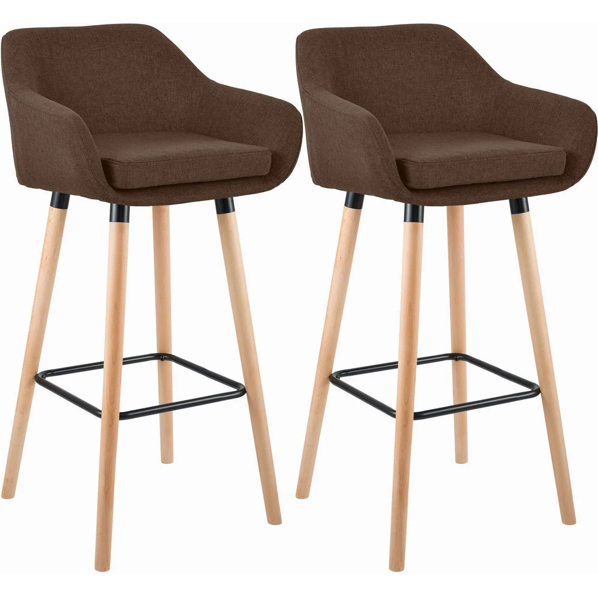 CLP Barhocker Grant (Set, 2er), Stoffbezug, Buchenholzgestell — modern, komfortabel, vielseitig
