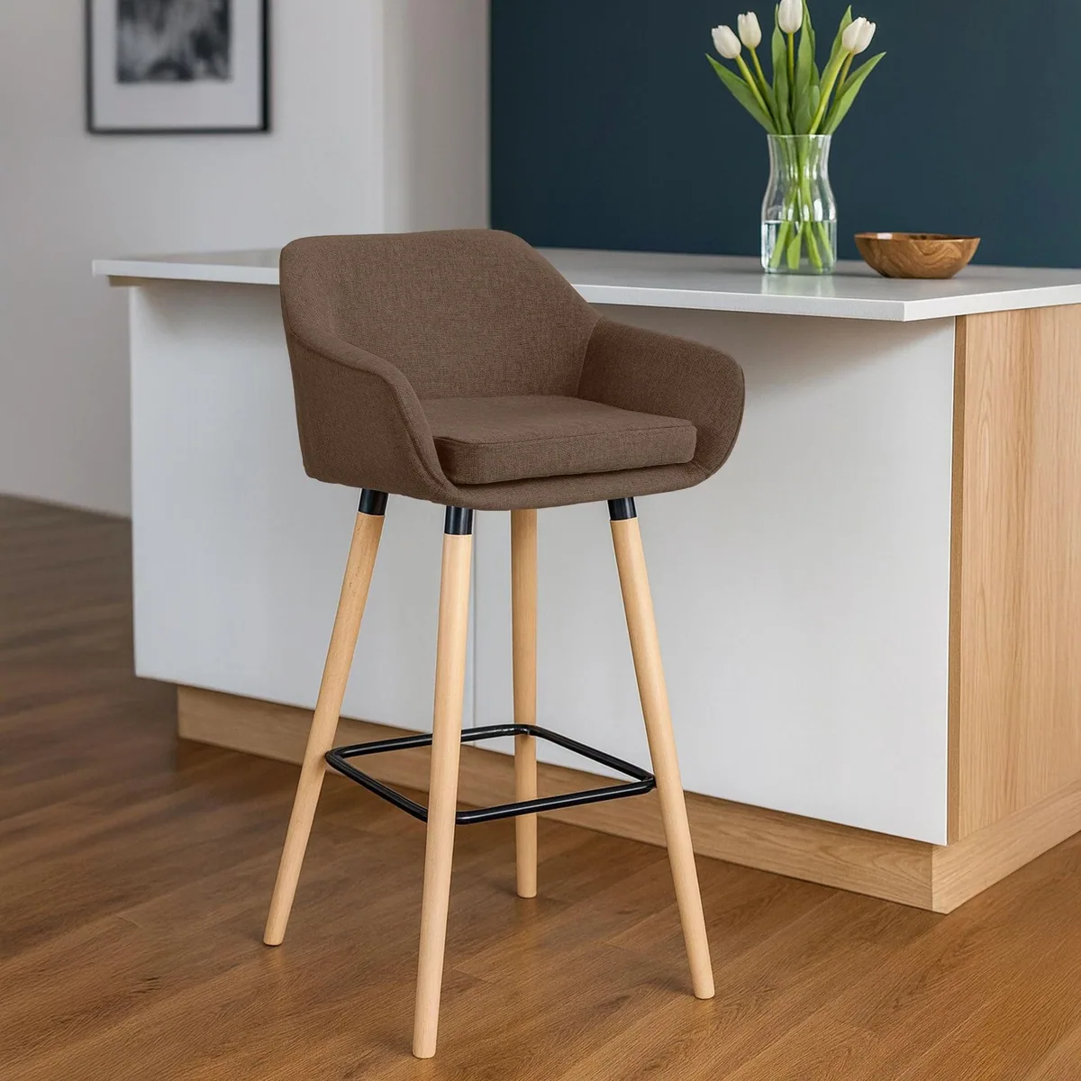 CLP Barhocker Grant (Set, 2er), Stoffbezug, Buchenholzgestell — modern, komfortabel, vielseitig 3