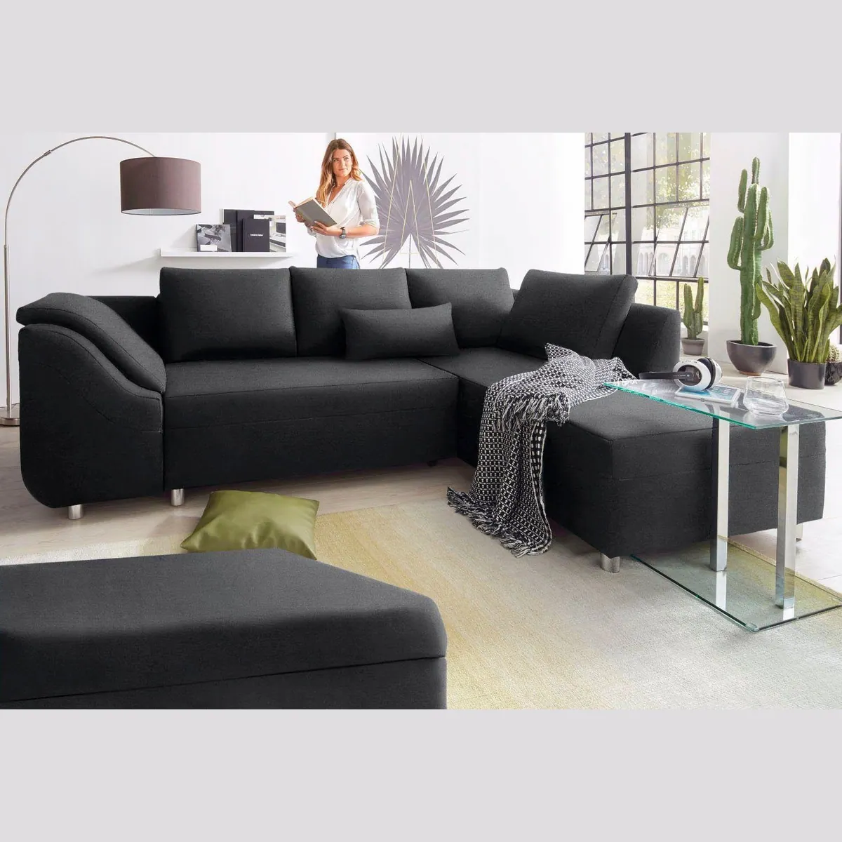 COLLECTION AB Ecksofa Sally L-Form, vielseitig, bequem, mit Zierkissen