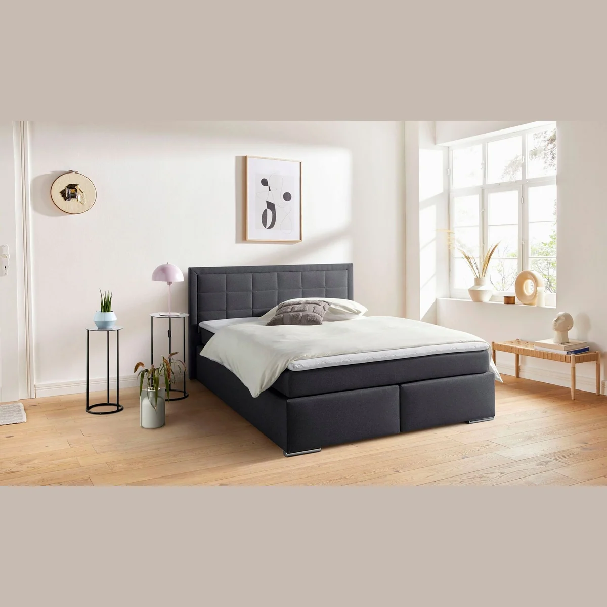 COLLECTION AB Boxbett ATHENA, mit Stauraum und Strukturstoff-Bezug 5