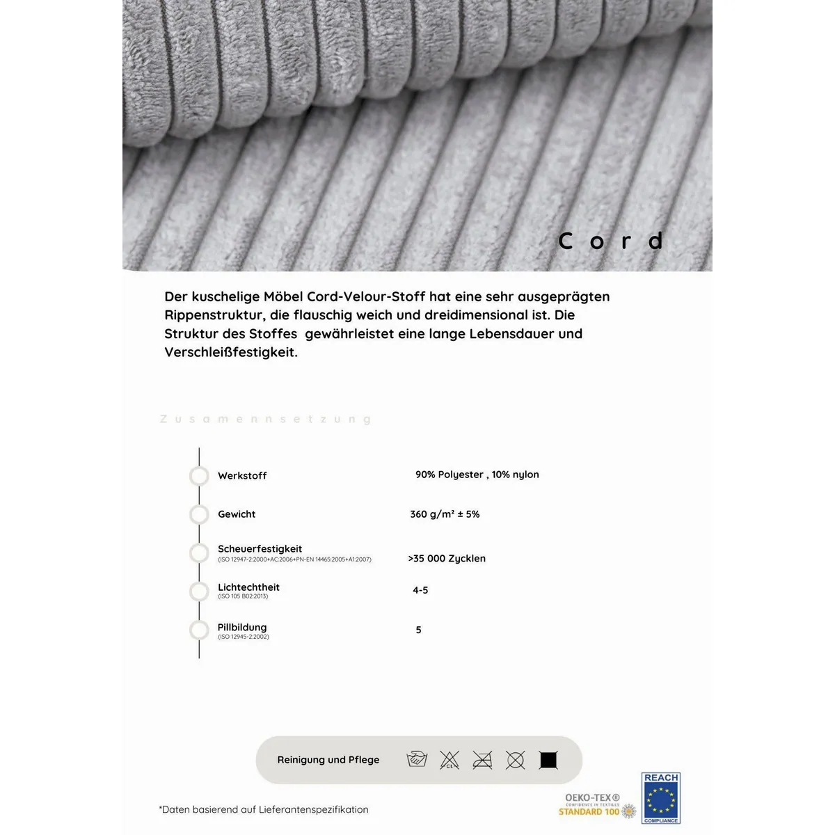 COLLECTION AB Ecksofa Josy L-Form, 214 cm, Cord-Mix, Schlaffunktion, Bettkasten 3