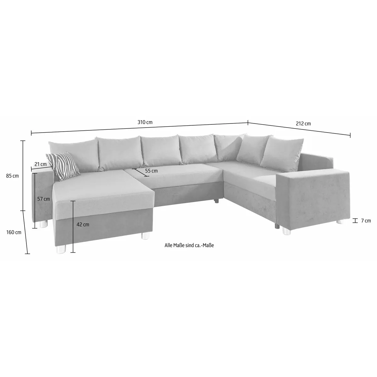 COLLECTION AB Wohnlandschaft Paris U-Form, Federkern, optional Schlaffunktion 5