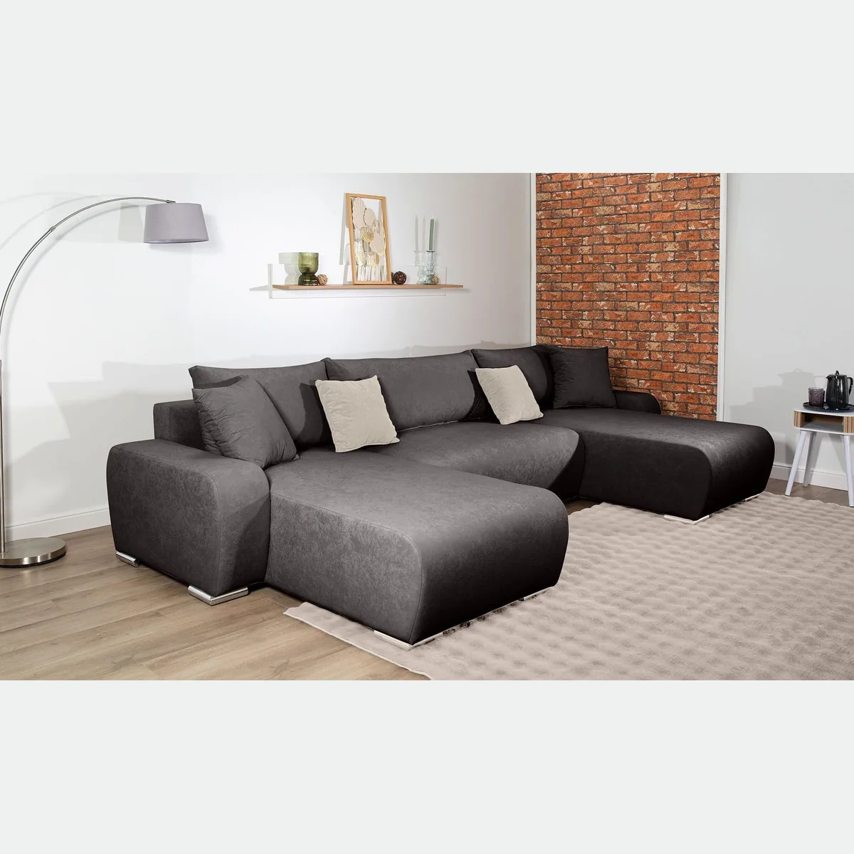 COLLECTION AB Wohnlandschaft Paola U-Form, multifunktional mit Schlaffunktion und Bettkasten