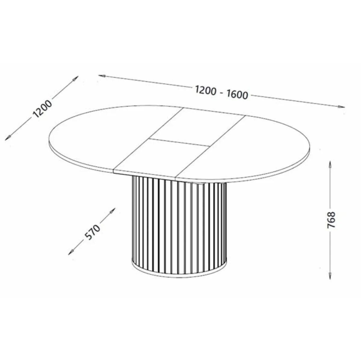 Compleo Esstisch MODERNO, ausziehbar 120-160 cm, modernes Design 5