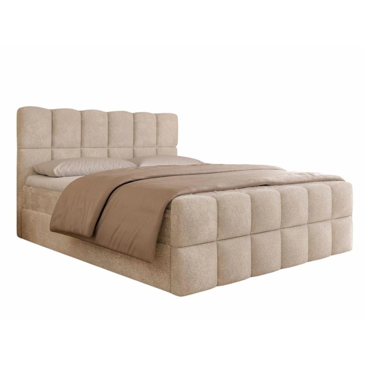 Compleo Boxspringbett Wolkenbett, Bouclé Bezug, mit zwei Bettkästen 2