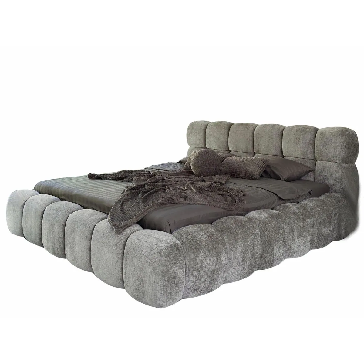 Compleo Polsterbett Cloud, eleganter Chenille-Stoff, gepolstertes Kopfteil 2