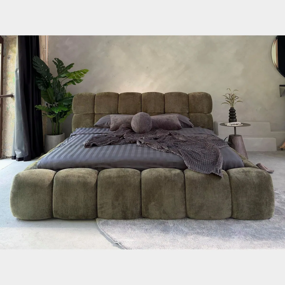 Compleo Polsterbett Cloud, eleganter Chenille-Stoff, gepolstertes Kopfteil 3