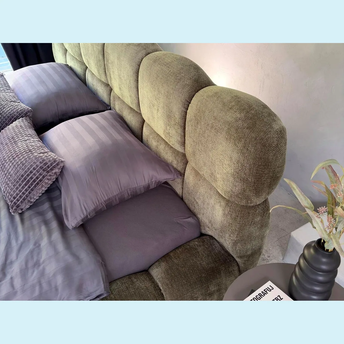 Compleo Polsterbett Cloud, eleganter Chenille-Stoff, gepolstertes Kopfteil 5