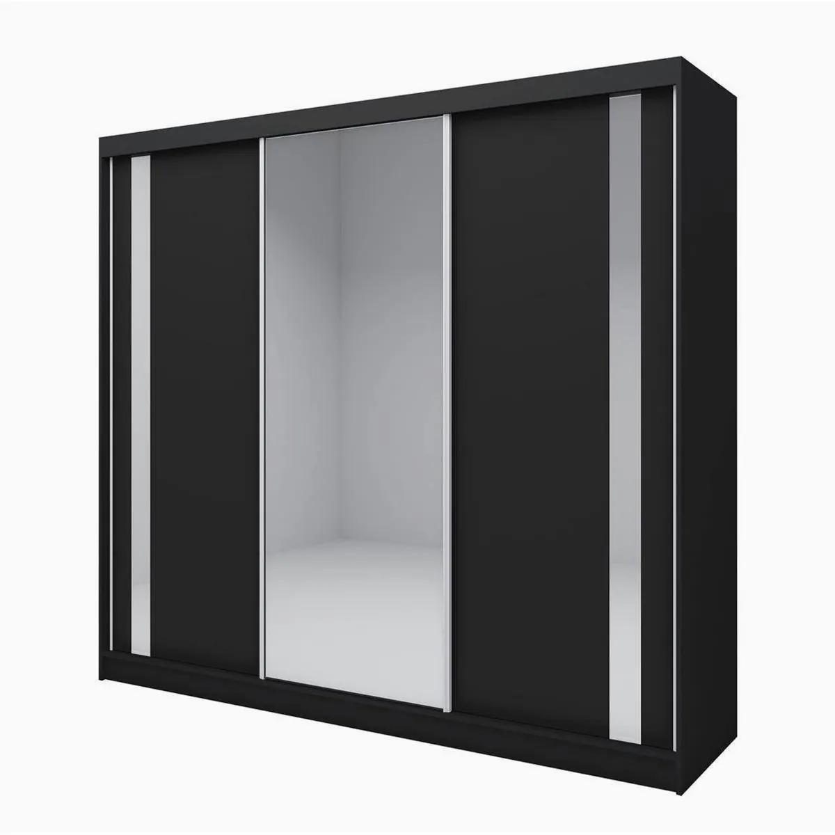 Compleo Schwebetürenschrank SANDY, 3-türig mit Spiegel, 240 cm — stilvolles Design, hochwertige Materialien, praktische Maße