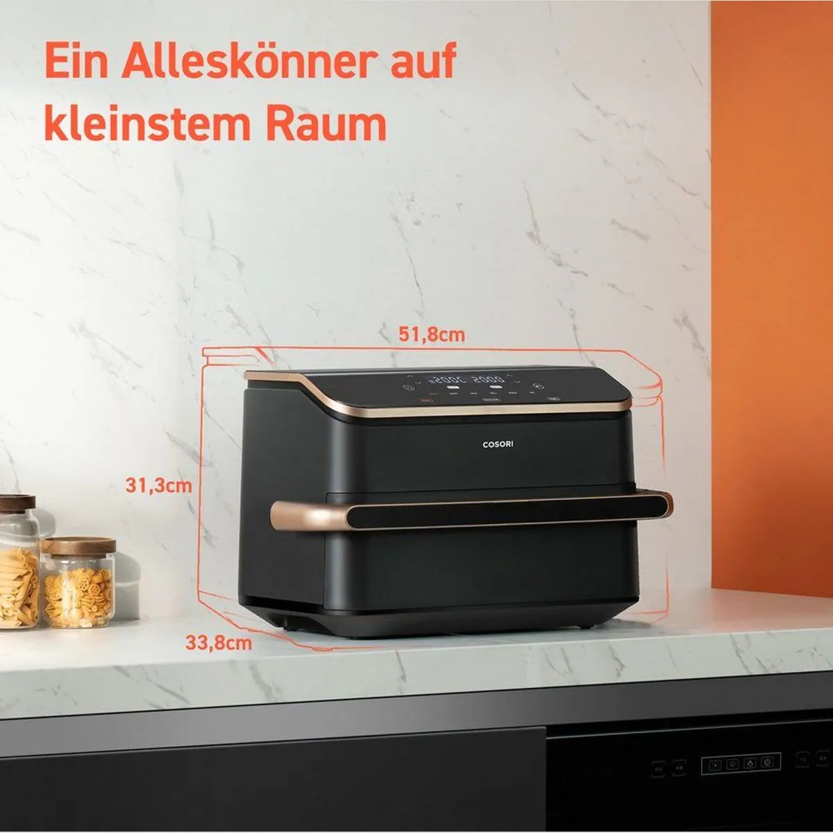 Cosori DualBlaze TwinFry Heißluftfritteuse, 10L, 2 Kammern, WiFi, 6-in-1 2