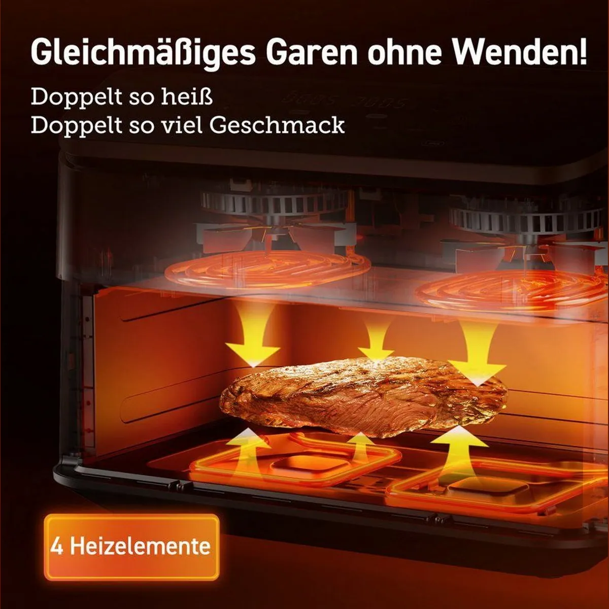 Cosori DualBlaze TwinFry Heißluftfritteuse, 10L, 2 Kammern, WiFi, 6-in-1 4