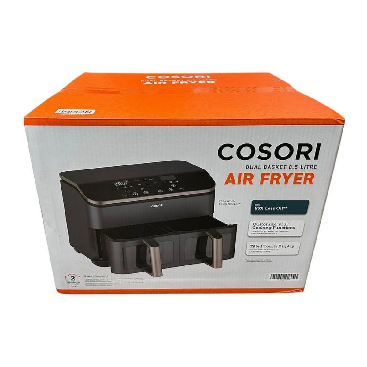 Cosori CAF-R903-AEU Heißluftfritteuse, duale Zonen, 8,5 L Kapazität, 6 Automatikprogramme