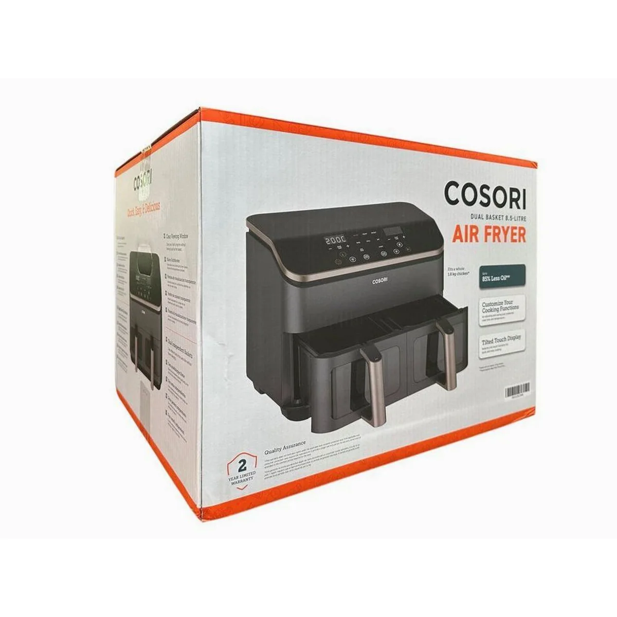 Cosori CAF-R903-AEU Heißluftfritteuse, duale Zonen, 8,5 L Kapazität, 6 Automatikprogramme 3