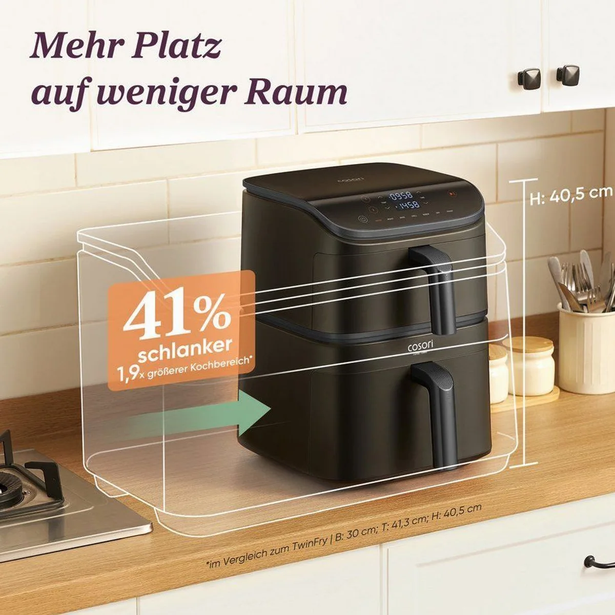 Cosori Turbo Tower CAF-DC121, 2630 W, 10,8 L, 7 Funktionen — vielseitig und platzsparend 5