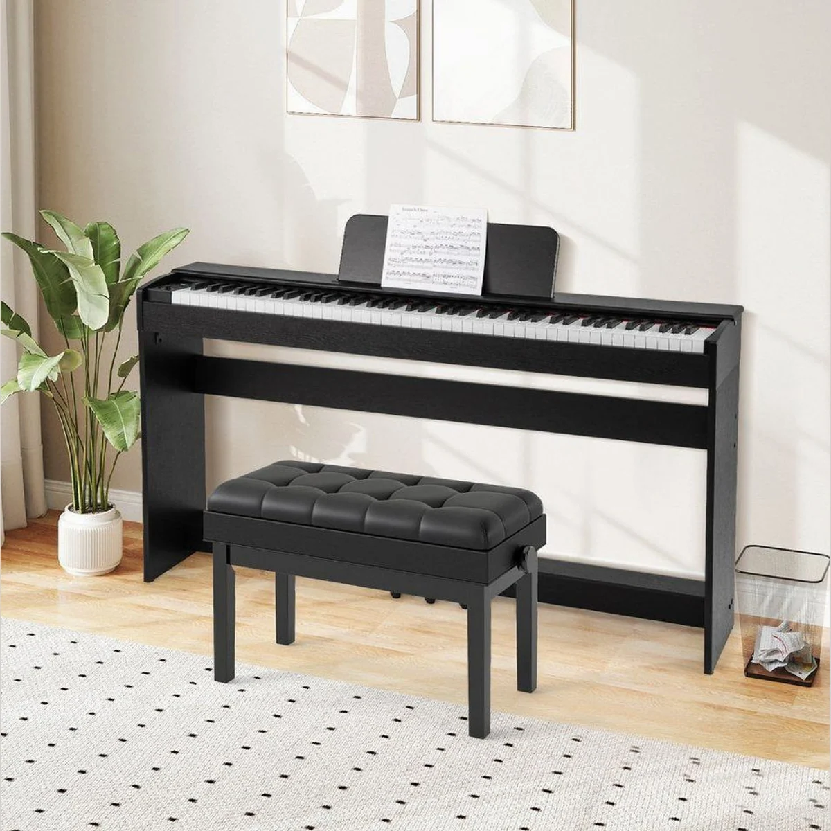 COSTWAY Digital Piano, 88-Tasten E-Piano mit Möbelständer, authentisches Spielerlebnis 4