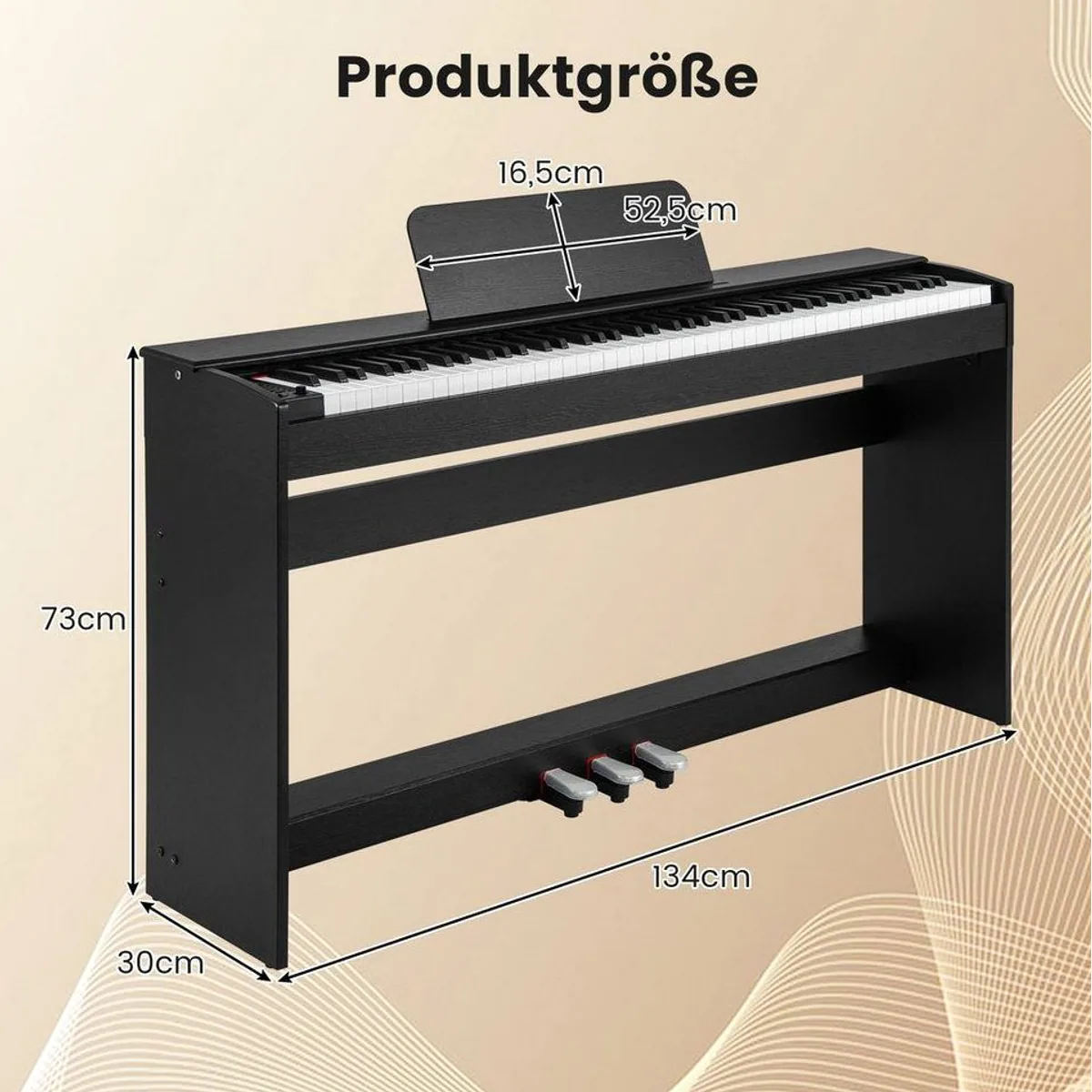 COSTWAY Digital Piano, 88-Tasten E-Piano mit Möbelständer, authentisches Spielerlebnis 5