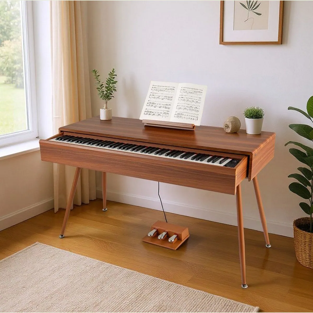 COSTWAY Digitalpiano, 88 gewichtete Tasten, vielseitige Klänge — ideal für Anfänger 2