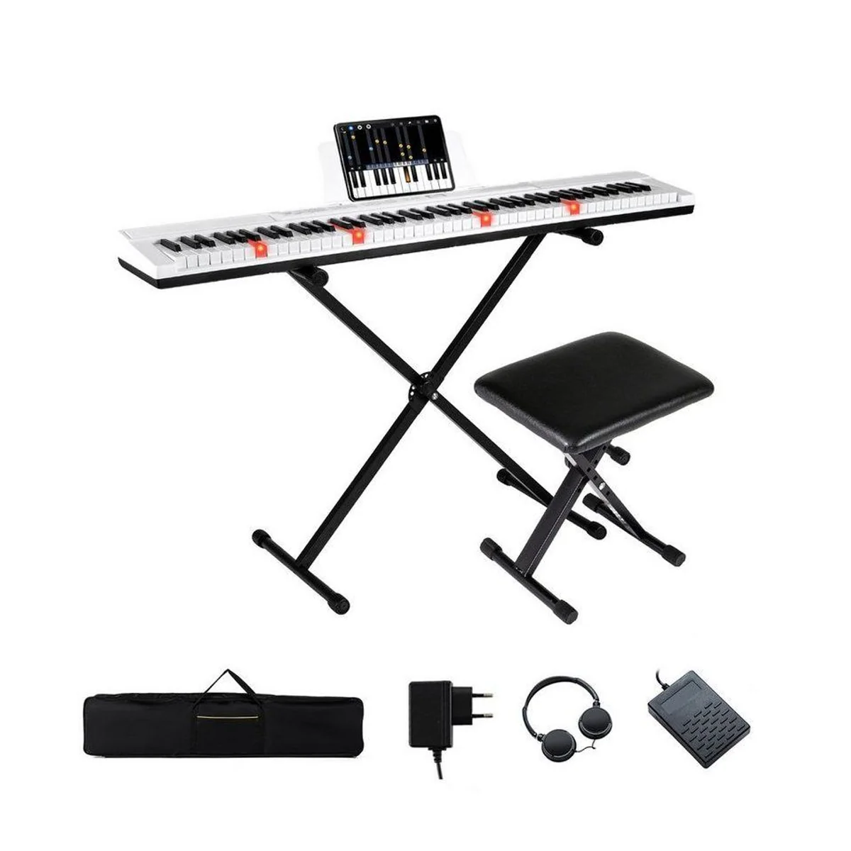COSTWAY E-Piano 88-Tasten, vielseitige Klänge & Rhythmen — ideal für Einsteiger