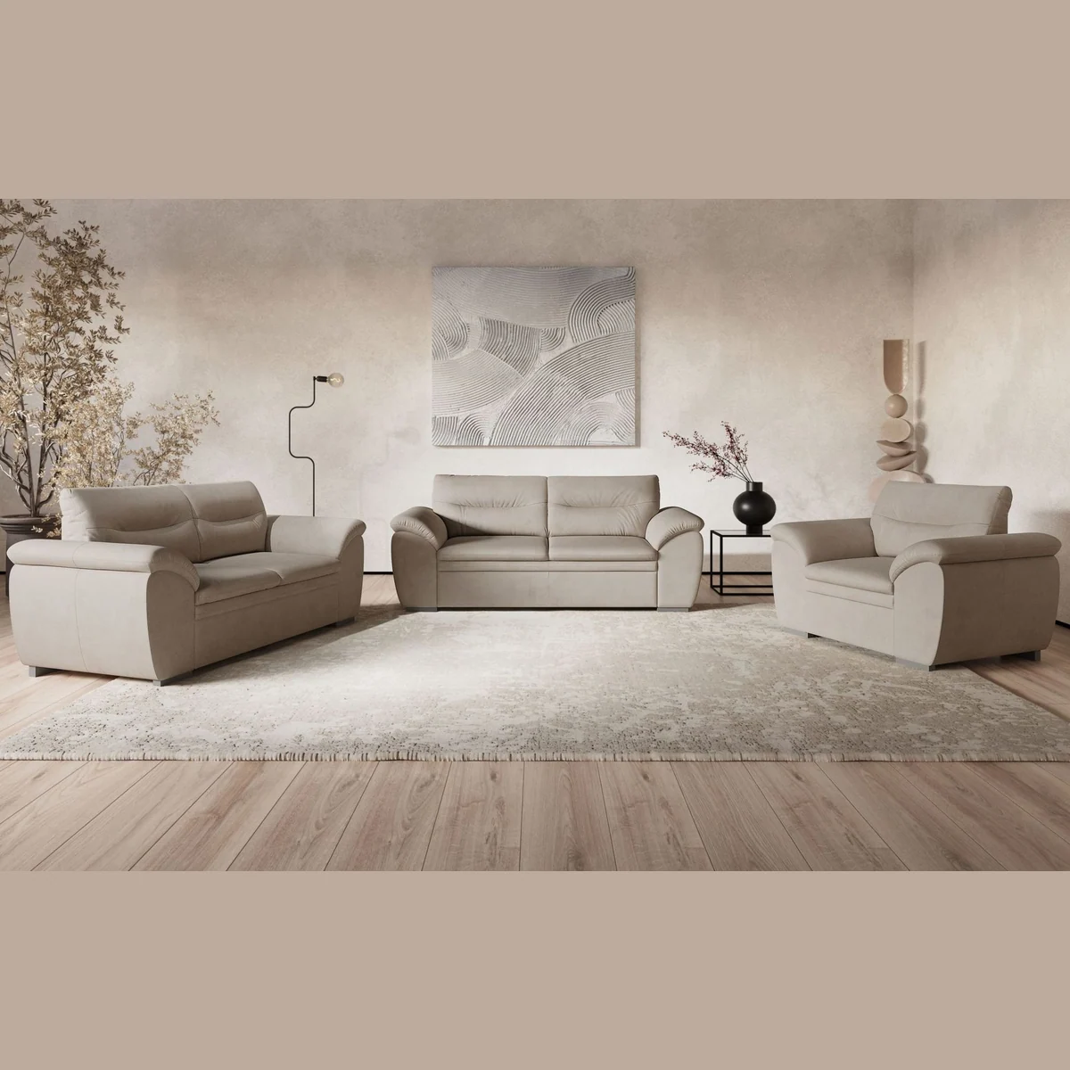 COTTA Polstergarnitur Leandra, 2-Sitzer & 2,5-Sitzer Set, elegantes Design & hoher Komfort