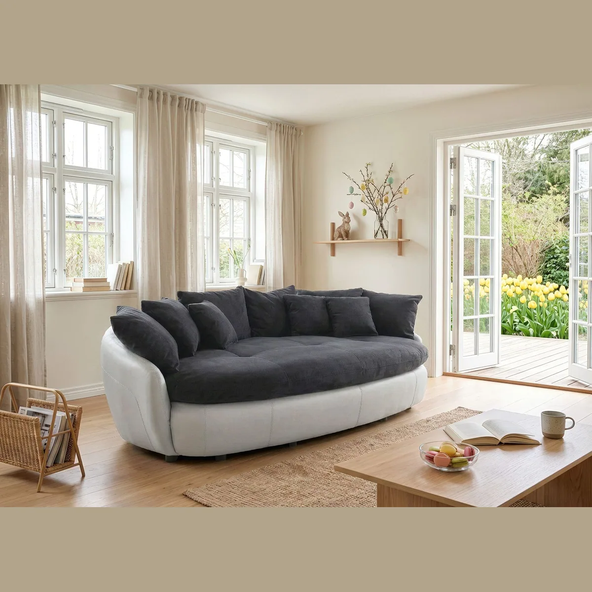 COTTA Big-Sofa Amaru, großzügige 238 cm, hoher Sitzkomfort mit Wellenfedern