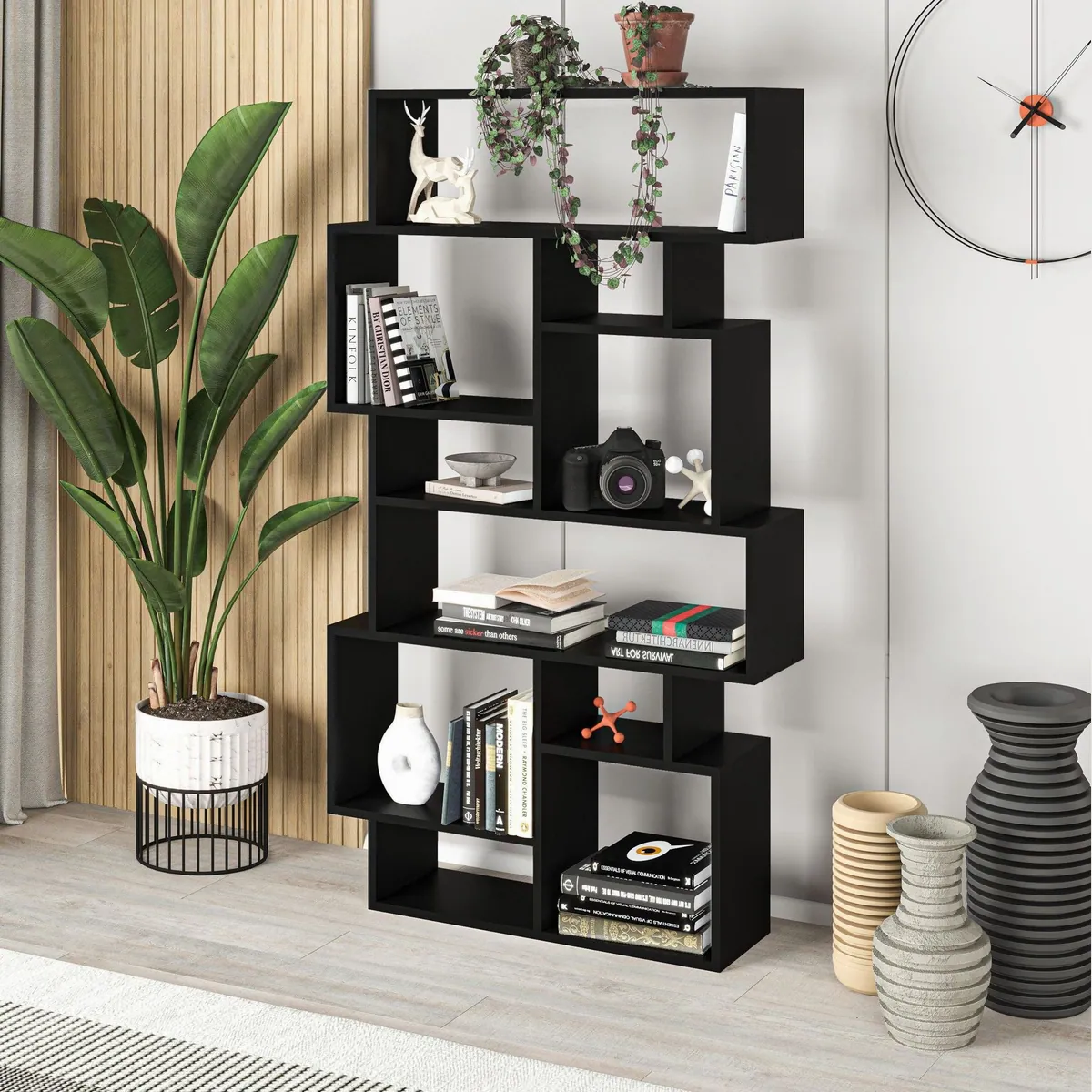Decortie Karmato Bücherregal, asymmetrisches Design, 10 Fächer — funktionell und stilvoll 2