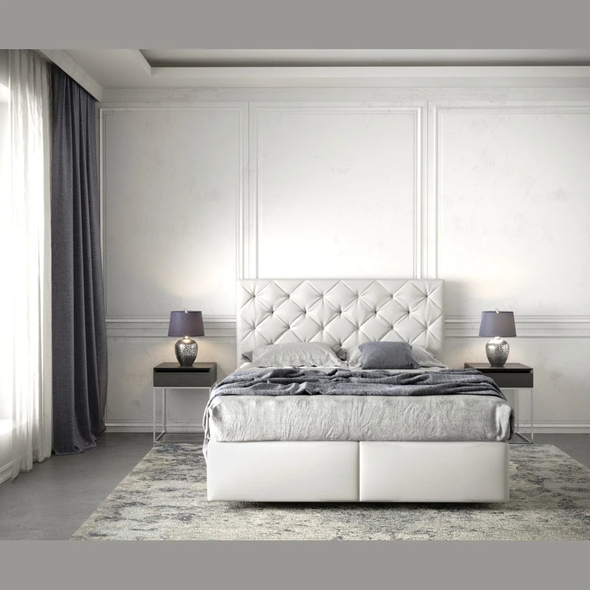 DELIFE Boxspringbett Dream-Great, Kunstleder Weiß 140x200 cm, hoher Komfort und eleganter Look 2
