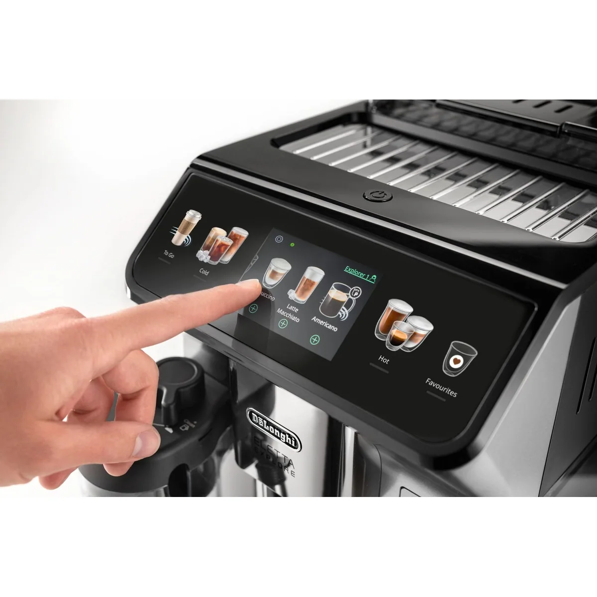 De'Longhi Eletta Explore ECAM450.55.S, 40 Rezepte, kalter & heißer Milchschaum, 3,5" Touch-Display 4