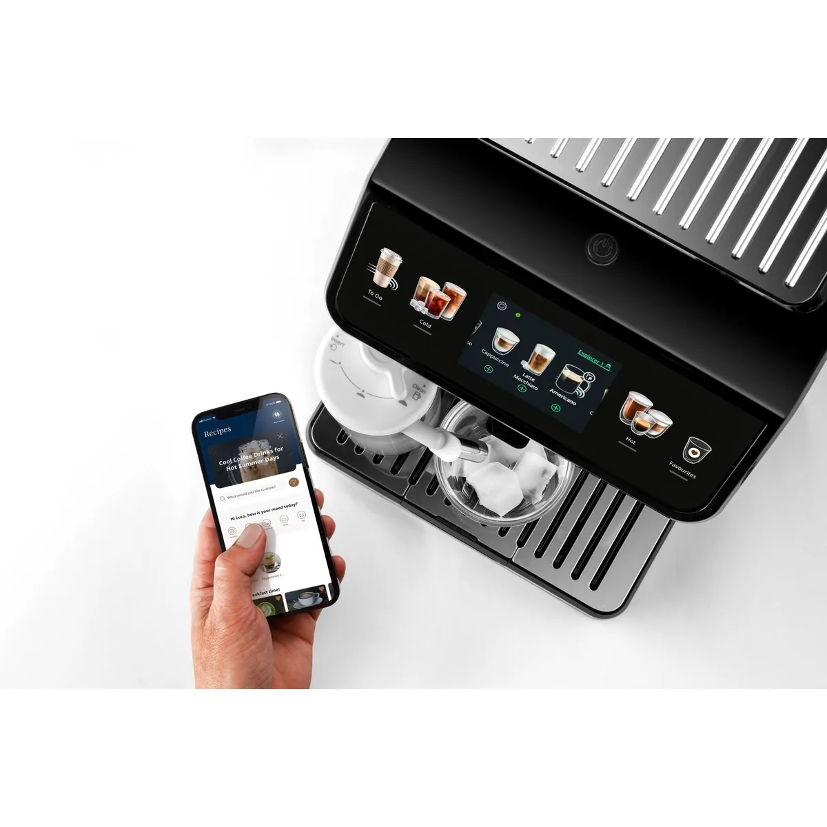 De'Longhi Eletta Explore ECAM450.55.S, 40 Rezepte, kalter & heißer Milchschaum, 3,5" Touch-Display 5