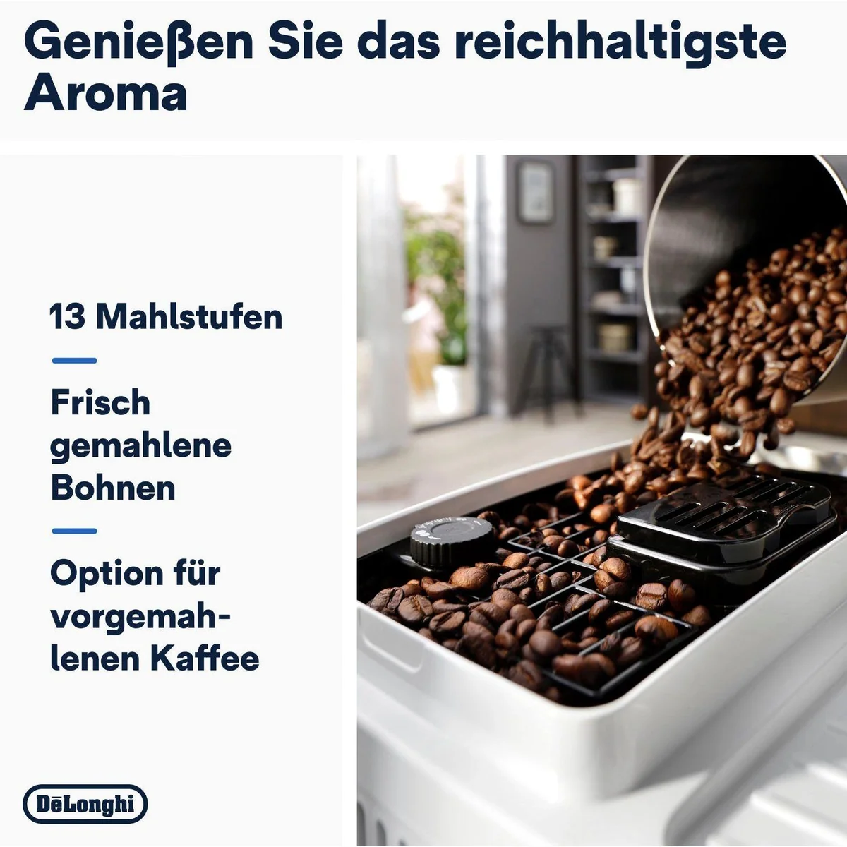 De'Longhi Magnifica Start ECAM220.61.W, 4 Rezepte, perfekter Milchschaum, weiß 3