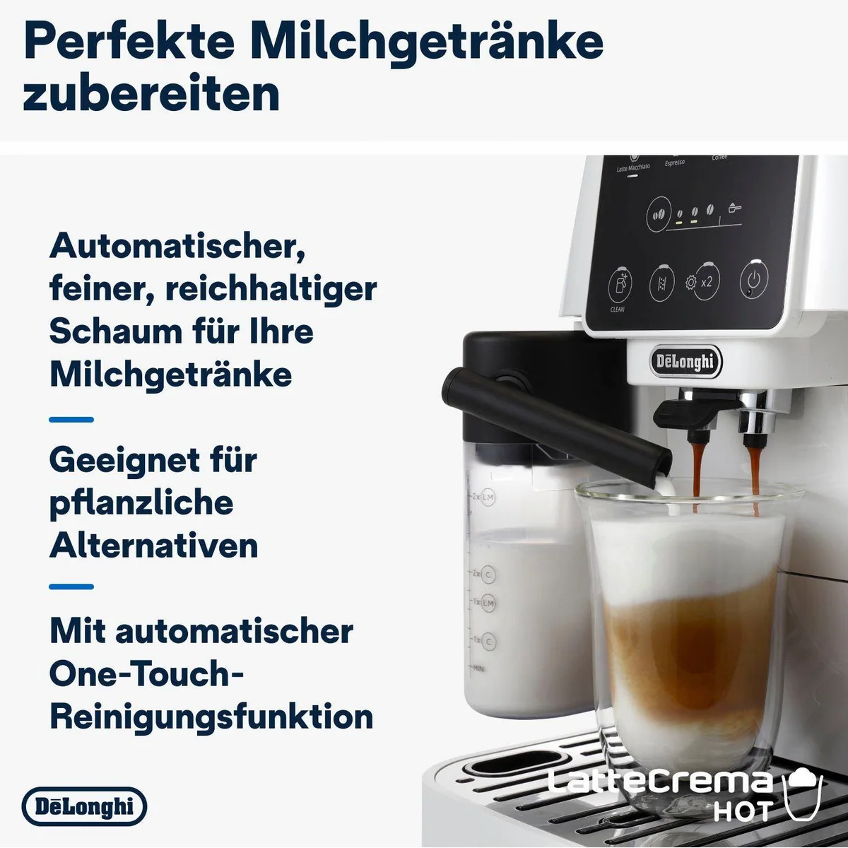 De'Longhi Magnifica Start ECAM220.61.W, 4 Rezepte, perfekter Milchschaum, weiß 4