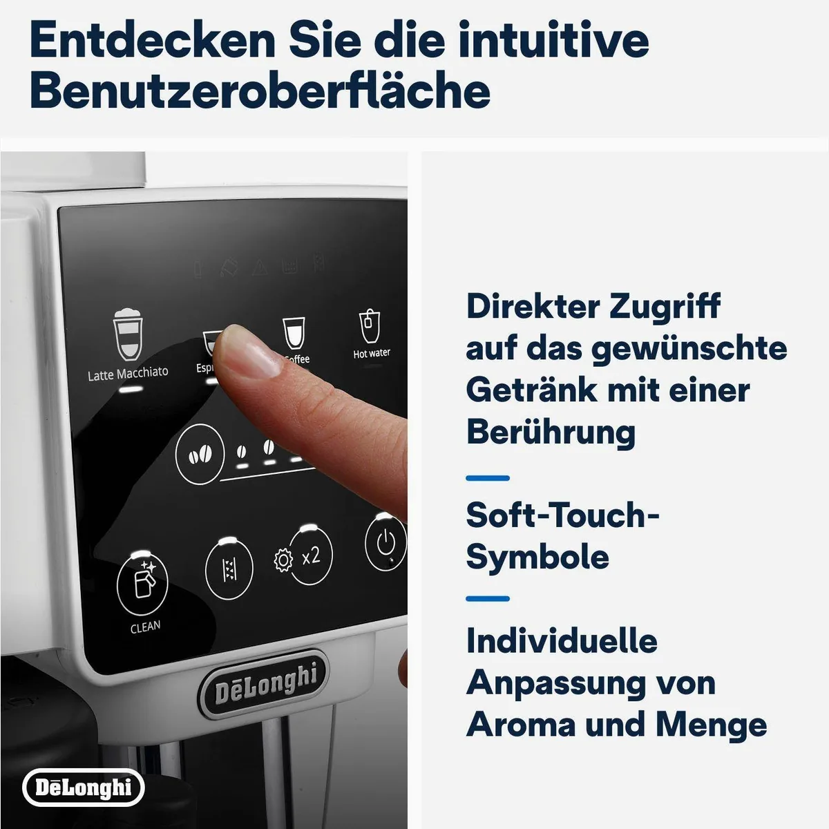 De'Longhi Magnifica Start ECAM220.61.W, 4 Rezepte, perfekter Milchschaum, weiß 5
