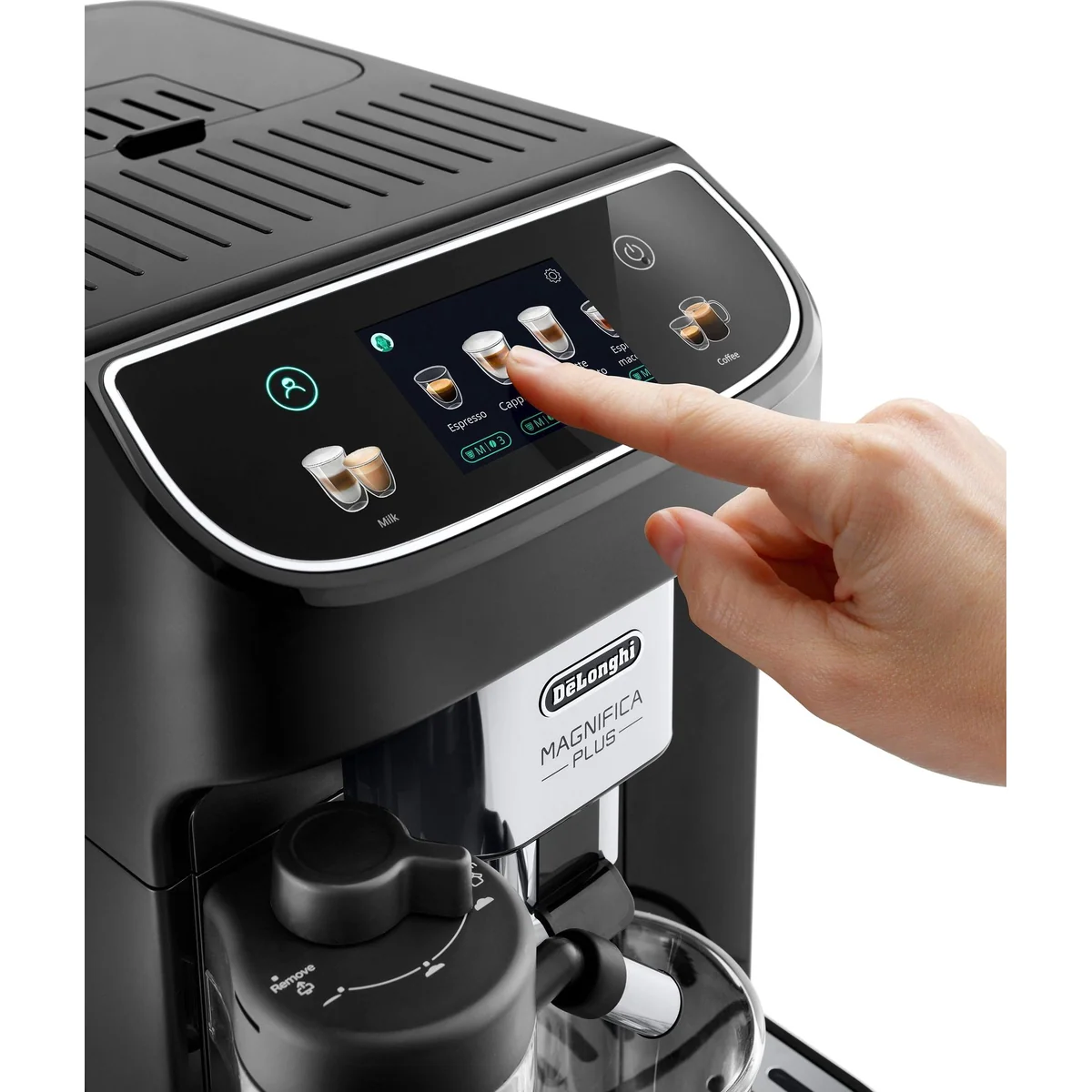 De'Longhi Magnifica Plus ECAM320.60.B, 15 Rezepte, LatteCrema Milchsystem, 3,5" Touch-Farbdisplay 5