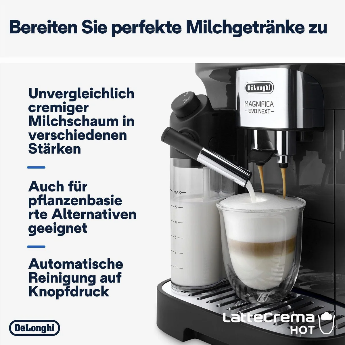 De'Longhi Magnifica Evo Next ECAM310.60.GB, Barista-Genuss per Touch, grau, 10 Rezepte 4