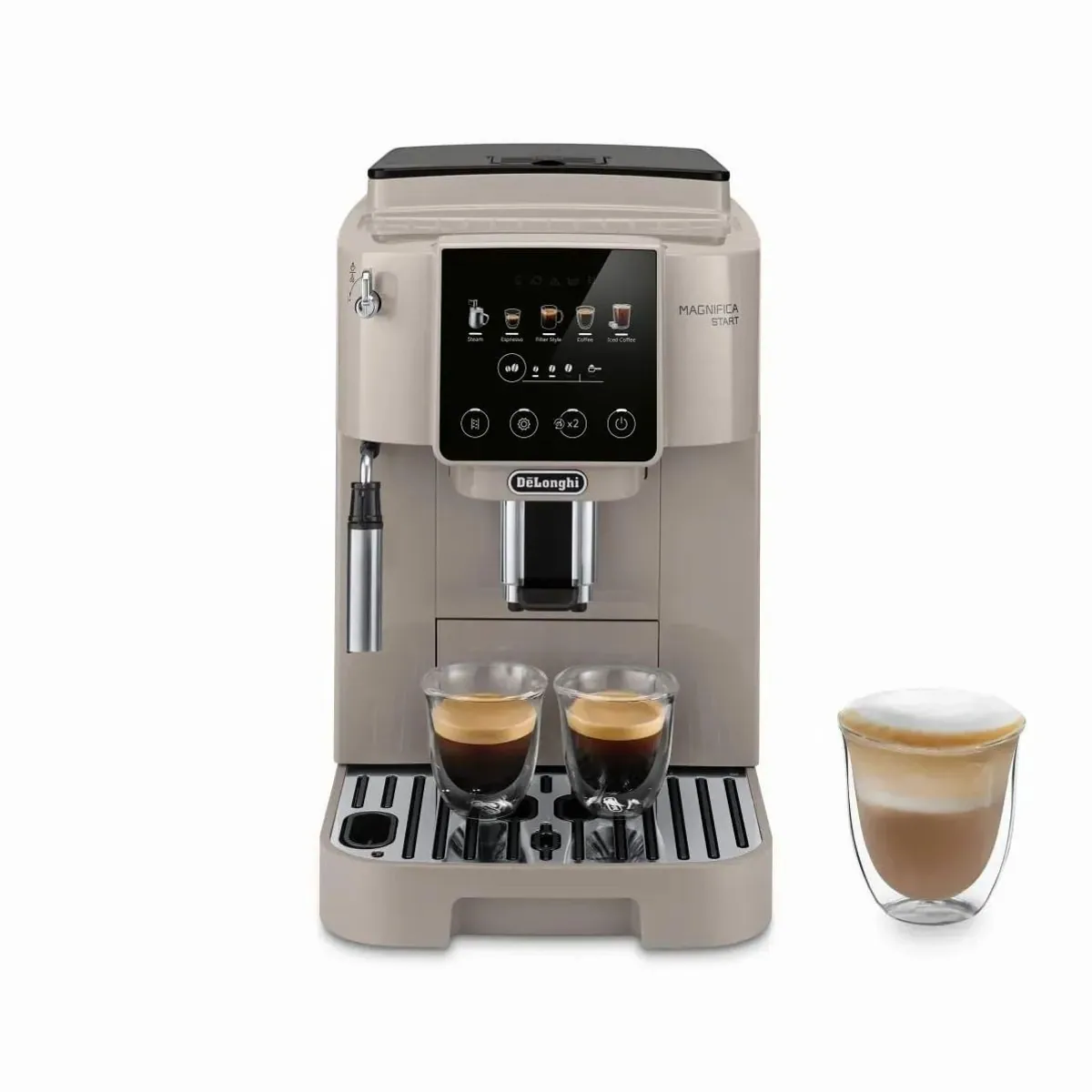 De'Longhi Magnifica Start Pop ECAM220.50.BG, 5 Rezepte, Milchschaumdüse, intuitives Touch-Bedienfeld