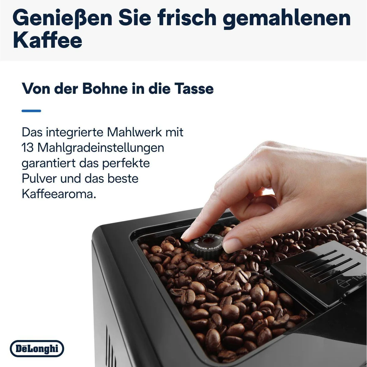 De'Longhi Eletta Evo ECAM46.860.B, vielseitige Kaffeezubereitung, leises Mahlwerk 3