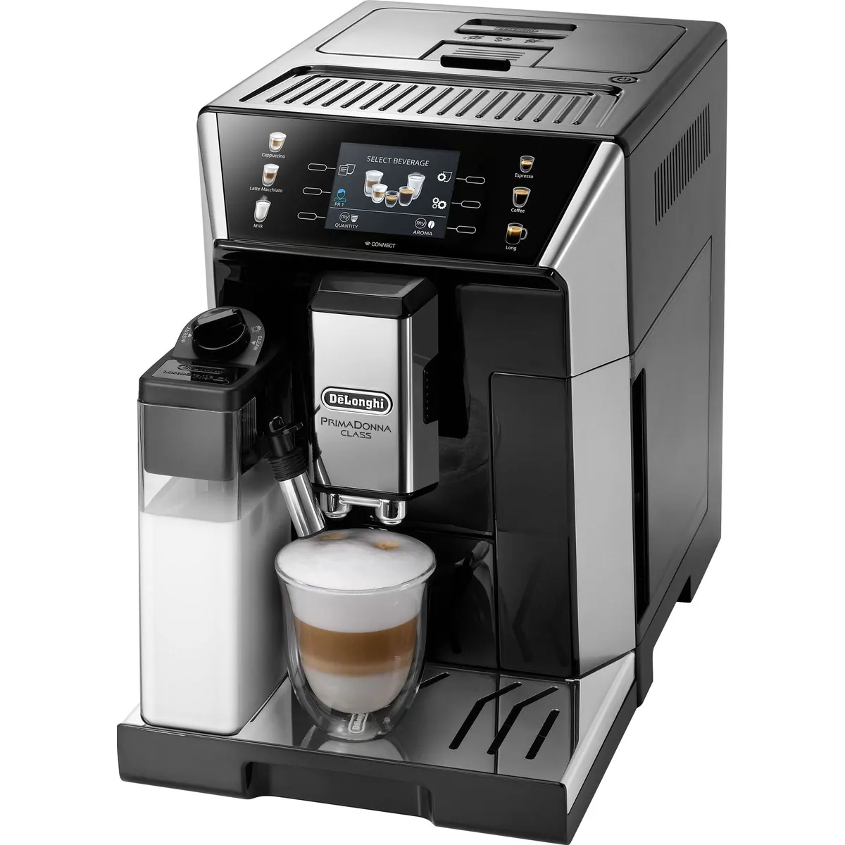 De'Longhi PrimaDonna Class ECAM550.65.SB, perfekter Milchschaum, 5 Kaffeestärken, 3,5'' Farbdisplay