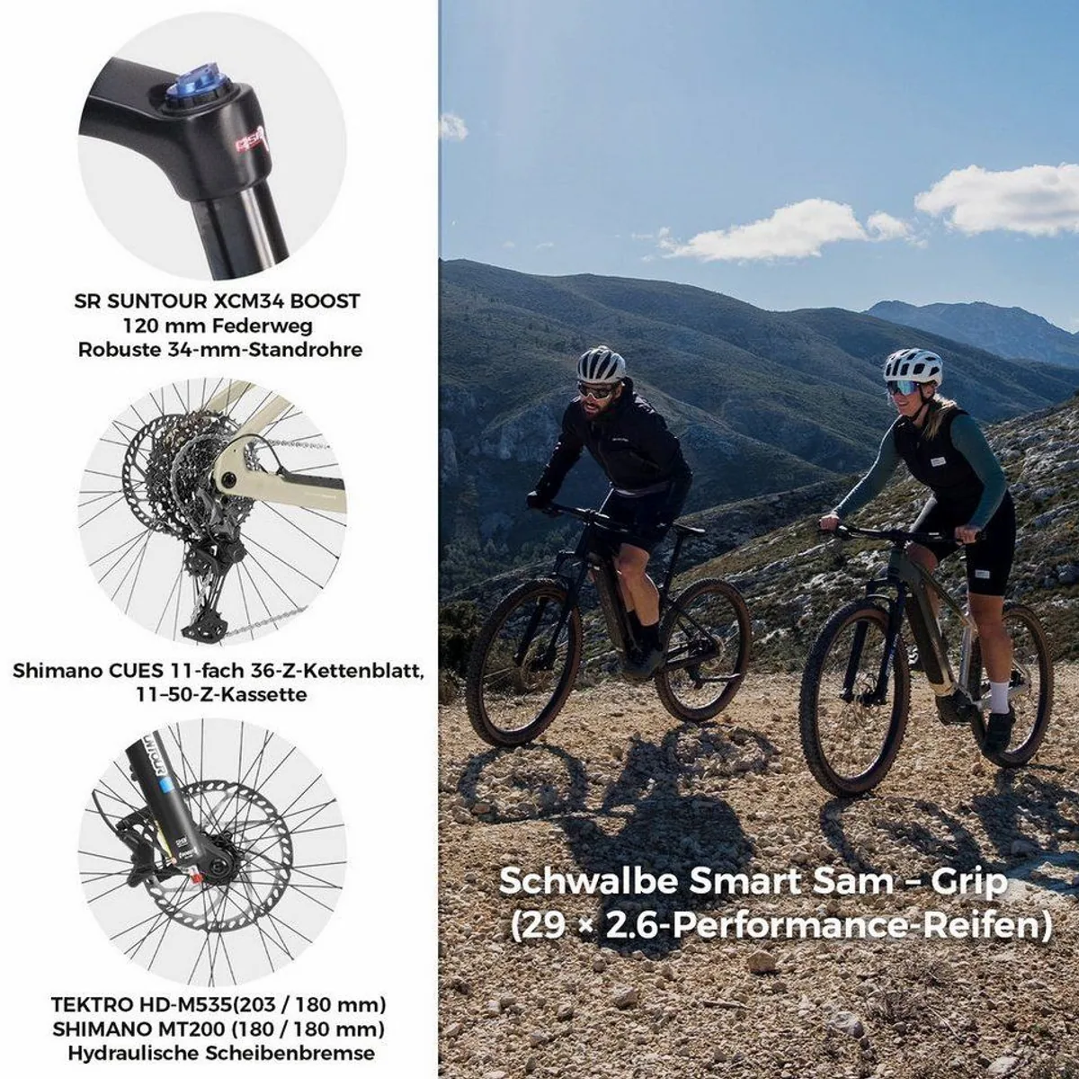 DERUIZ Dolomit E-Bike 29 Zoll, 720 Wh Akku, 6 Fahrmodi — kraftvoll, komfortabel, vielseitig 4